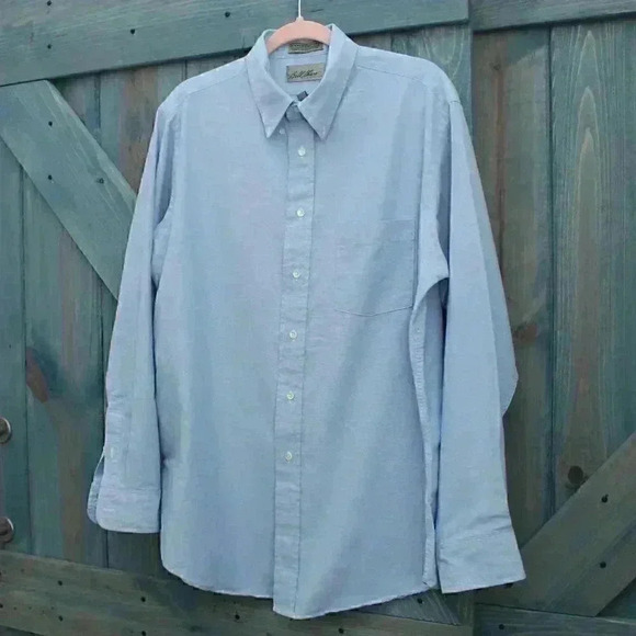 Bill Blass Mens Light Blue Button-down Shirt Size 16 1/2 Large Blended Oxford - Picture 2 of 6